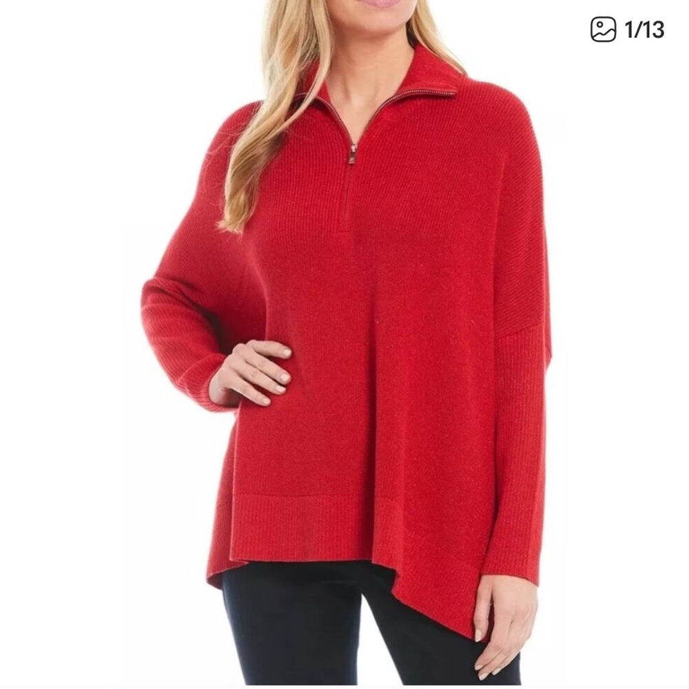 Tommy Bahama Bonita Half Zip Mock Neck Red
Long Sleeve Shimmer Poncho Top S/M